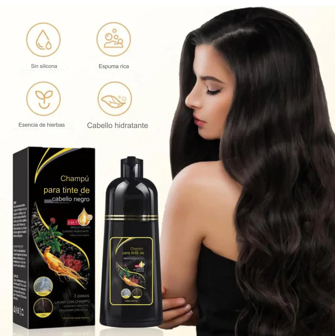 SHAMPOO NATURAL CUBRE CANAS EELHOE