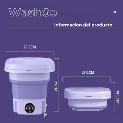 Mini Lavadora Eléctrica Portátil Plegable + Canasta centrifugadora  EcoBubble 8L