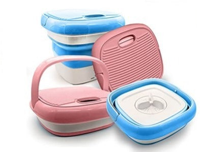 Mini Lavadora Eléctrica Portátil Plegable + Canasta centrifugadora  EcoBubble 8L