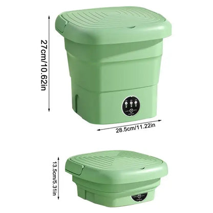 Mini Lavadora Eléctrica Portátil Plegable + Canasta centrifugadora  EcoBubble 8L